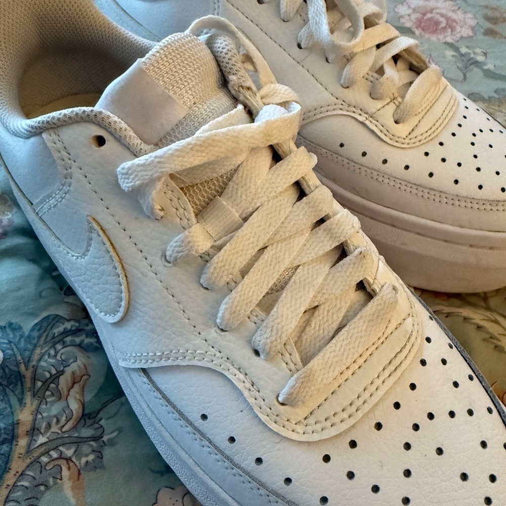 Nike White Perforated Sneakers